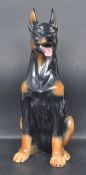 RETRO VINTAGE CERAMIC PORCELAIN FIGURINE OF A DOBERMAN BY CERAMICHE BOXER