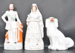 THREE 19TH CENTURY VICTORIAN STAFFORDSHIRE CERAMIC FIGURINES