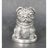 SILVER THIMBLE IN THE FORM OF A PUG