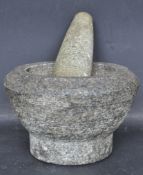 20TH CENTURY GRANITE PESTLE AND MORTAR