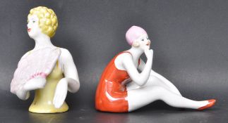 PAIR OF CONTEMPORARY ART DECO STYLE FIGURINES