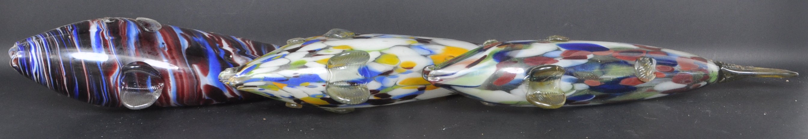 THREE LARGE VINTAGE MURANO GLASS FISH - Image 3 of 4