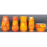POOLE POTTERY - DELPHIS - COLLECTION OF FIVE VASES