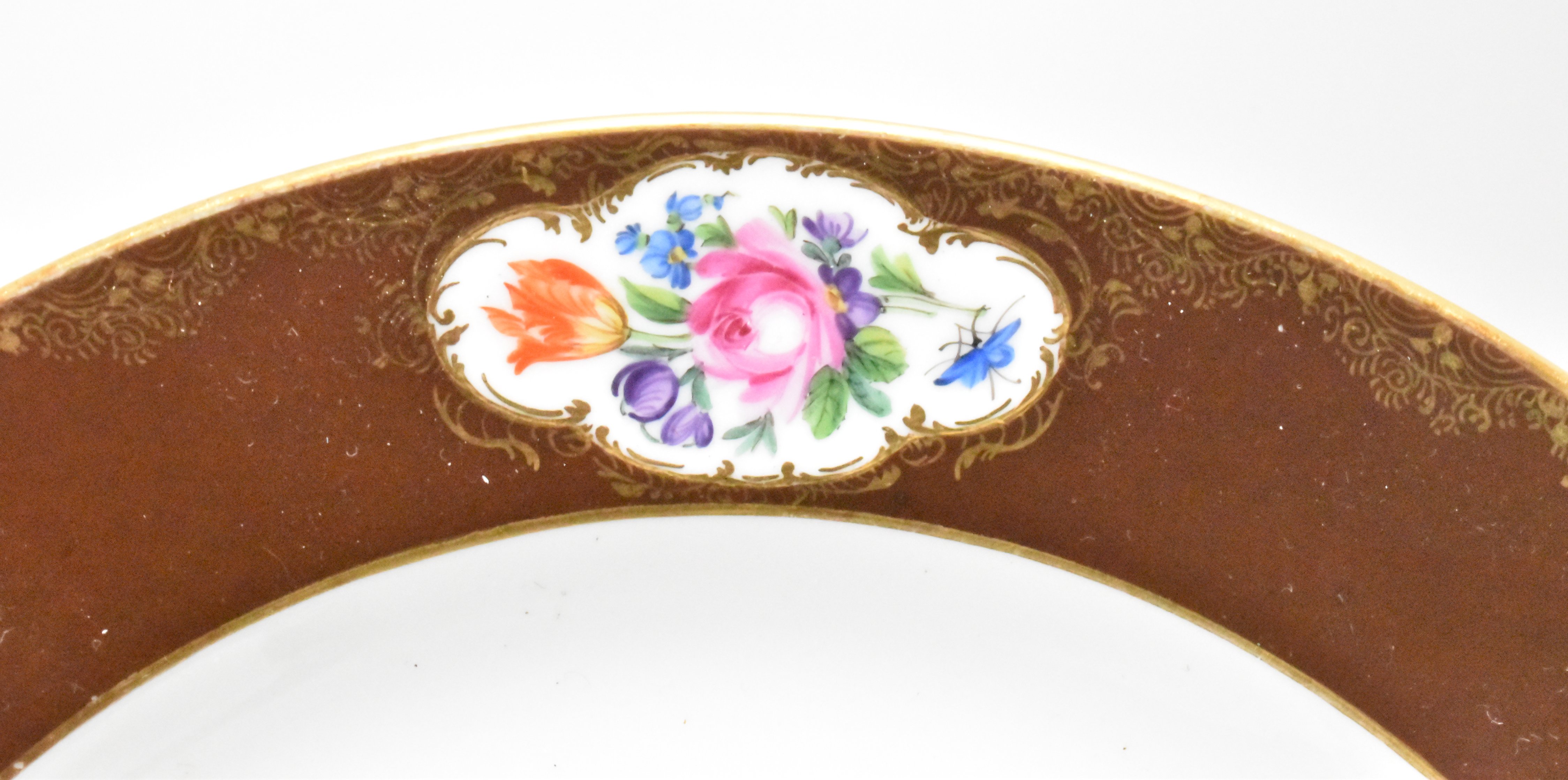 COLLECTION OF FIVE MEISSEN PORCELAIN HAND PAINTED PLATES - Image 7 of 11