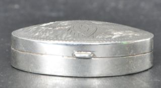 SILVER PILL BOX WITH ENGRAVED LID