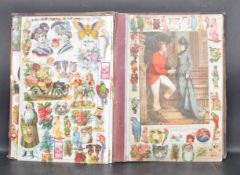 EARLY 20TH CENTURY SCRAP ALBUM / DECOUPAGE CUTOUT ALBUM