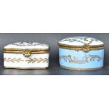 TWO VINTAGE 20TH CENTURY FRENCH LIMOGES TRINKET BOXES