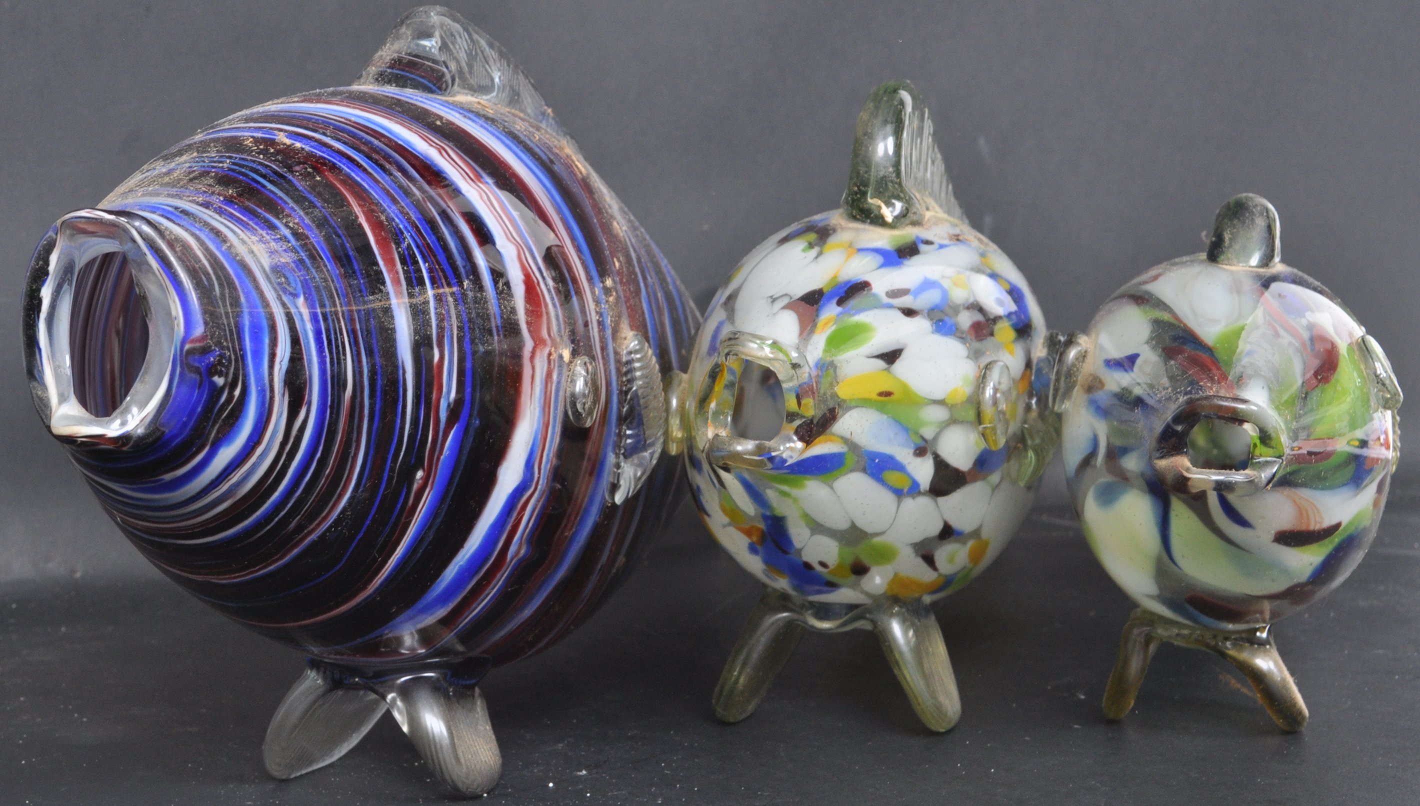 THREE LARGE VINTAGE MURANO GLASS FISH - Image 4 of 4