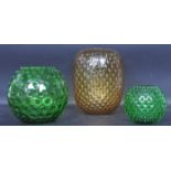 THREE VINTAGE CZECH GLASS VASES