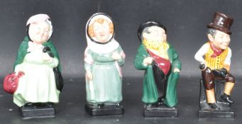 FOUR CERAMIC PORCELAIN ROYAL DOULTON DICKENS FIGURINES