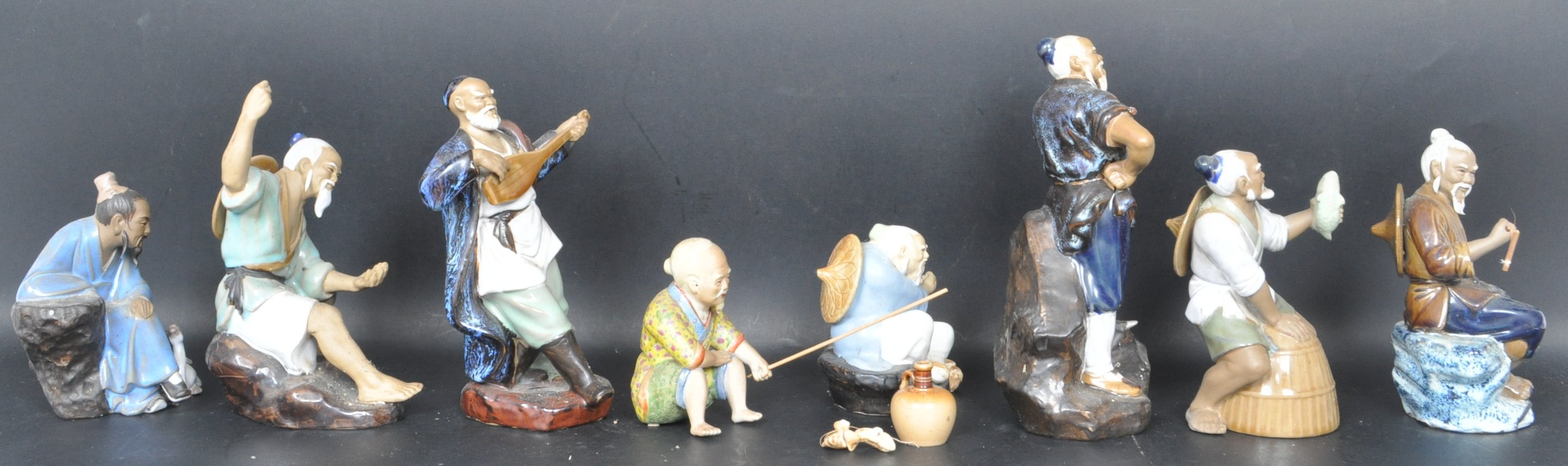 EIGHT CHINESE ORIENTAL CERAMIC PORCELAIN FIGURINES - Image 2 of 6