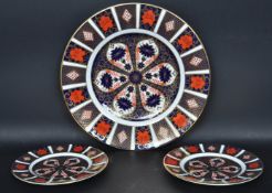 COLLECTION OF THREE ROYAL CROWN DERBY OLD IMARI PLATES