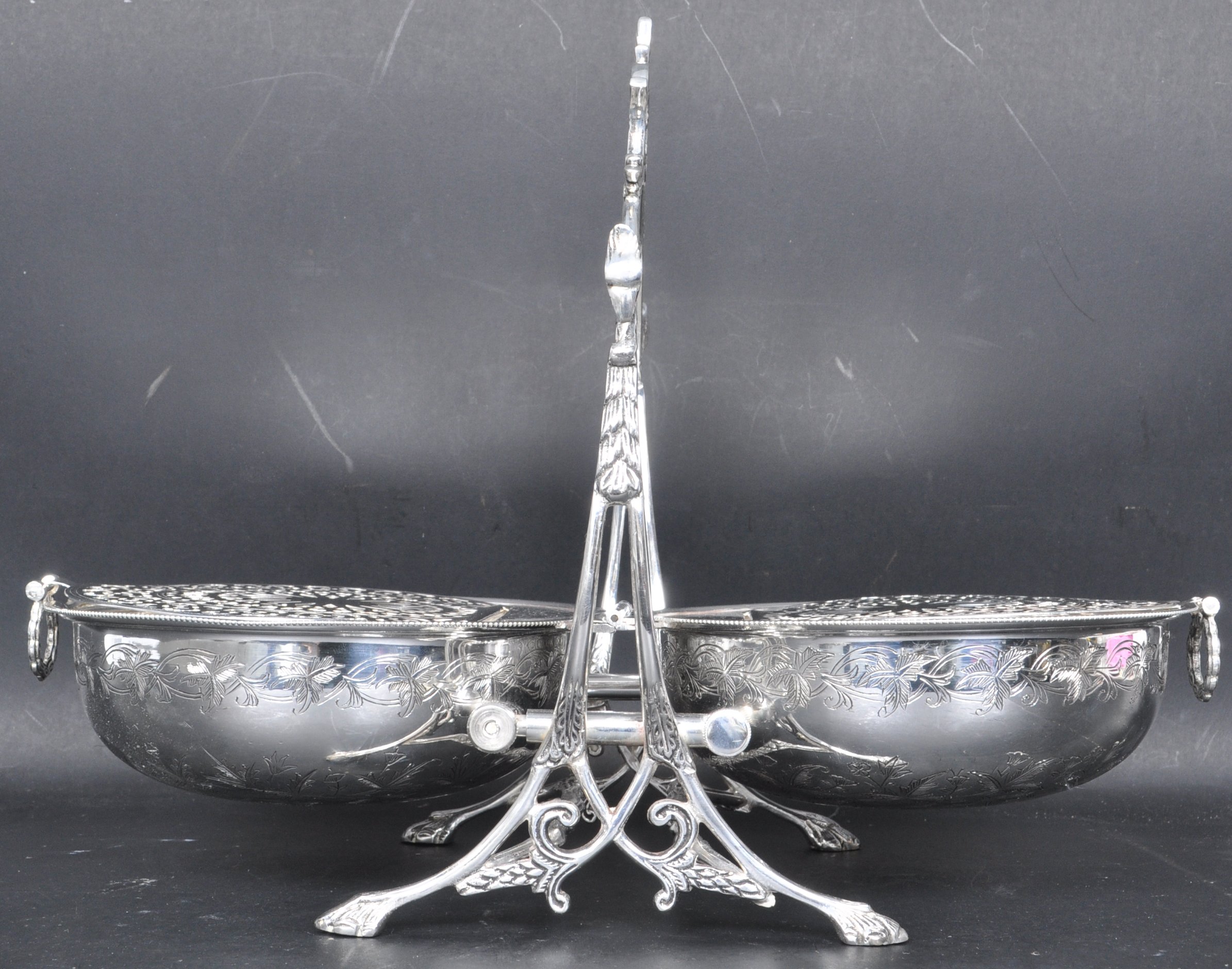 LARGE SILVER PLATED MUFFIN DISH - Image 4 of 8