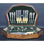 1920’S ART DECO WOODEN CASED CANTEEN OF CUTLERY