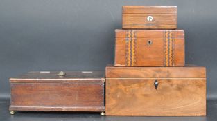 COLLECTION OF FOUR 19TH CENTURY AND LATER BOXES