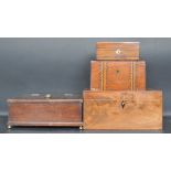 COLLECTION OF FOUR 19TH CENTURY AND LATER BOXES