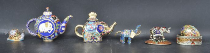 ASSORTMENT OF CHINESE CLOISONNE CABINET WARES