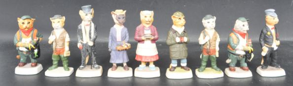 COLLECITON OF NINE ROBERT HARROP - PURRFECT PEOPLE RESIN FIGURINES