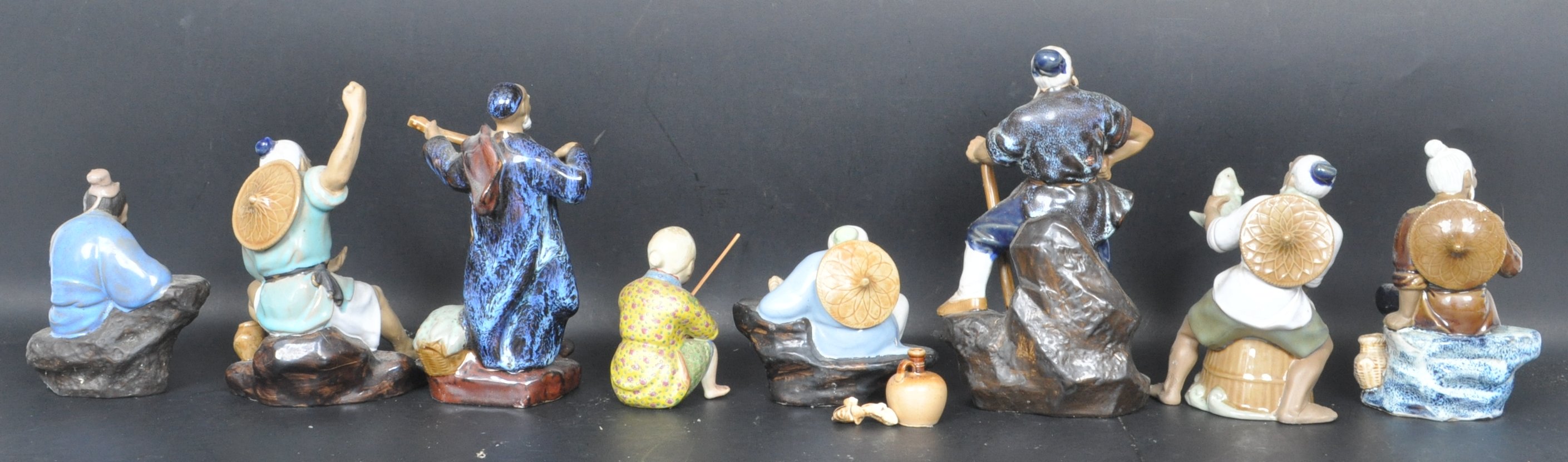 EIGHT CHINESE ORIENTAL CERAMIC PORCELAIN FIGURINES - Image 3 of 6