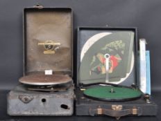 TWO EARLY 20TH CENTURY PORTABLE GRAMOPHONES