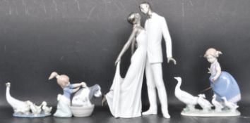 FOUR SPANISH LLADRO CERAMIC PORCELAIN FIGURINES