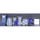 COLLECTION OF VINTAGE BRISTOL BLUE GLASS AND CRYSTAL CUT GLASS