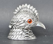 SILVER PLATED PARROT SHAPED INKWELL