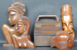 COLLECTION OF 20TH CENTURY AFRICAN TIBAL WOODEN WARE