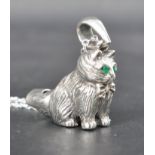 SILVER WHISTLE PENDANT IN THE FORM OF A CAT