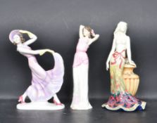 THREE CERAMIC PORCELAIN FIGURINES