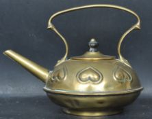 EARLY 20TH CENTURY ARTS AND CRAFTS / MANNER OF ARCHIBALD KNOX BRASS TEAPOT