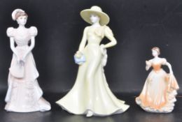 THREE VINTAGE COALPORT LADIES FIGURINES