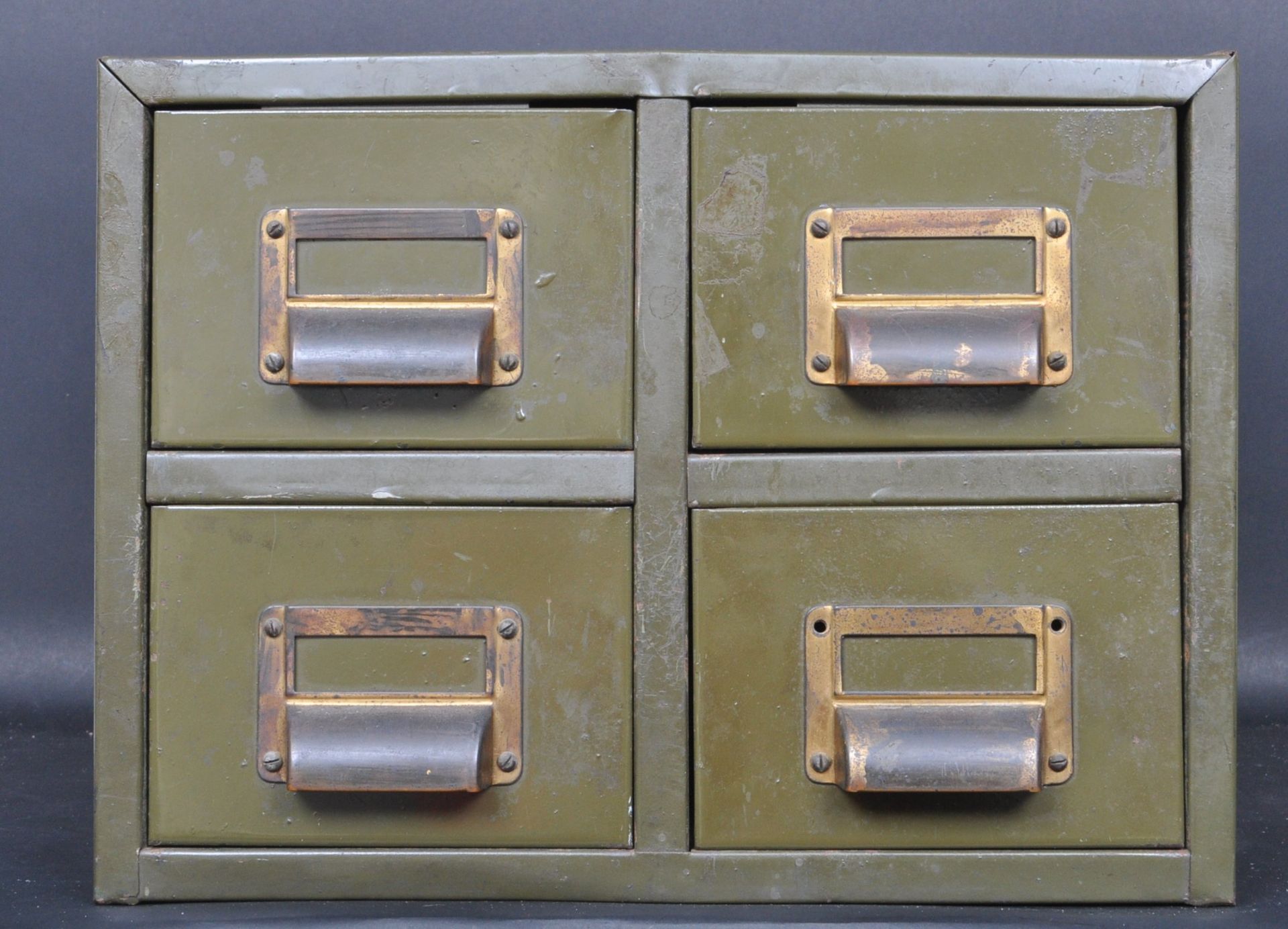 TWO MID CENTURY DESKTOP METAL FILING CABINETS - Image 8 of 18