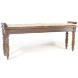 19TH CENTURY VICTORIAN OAK BENCH / WINDOW SEAT