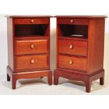 STAG FURNITURE - MAHOGANY PEDESTAL BEDSIDE CABINETS