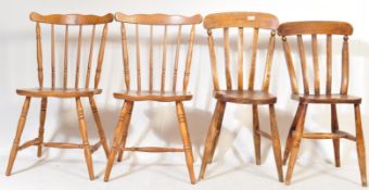 TWO 19TH CENTURY VICTORIAN BEECH AND ELM WINDSOR DINING CHAIR