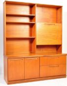 MID CENTURY TEAK WOOD UPRIGHT HIGHBOARD SIDEBOARD CABINET