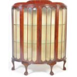 1940’S QUEEN ANNE WALNUT DEMI LUNE CHINA DISPLAY CABINET