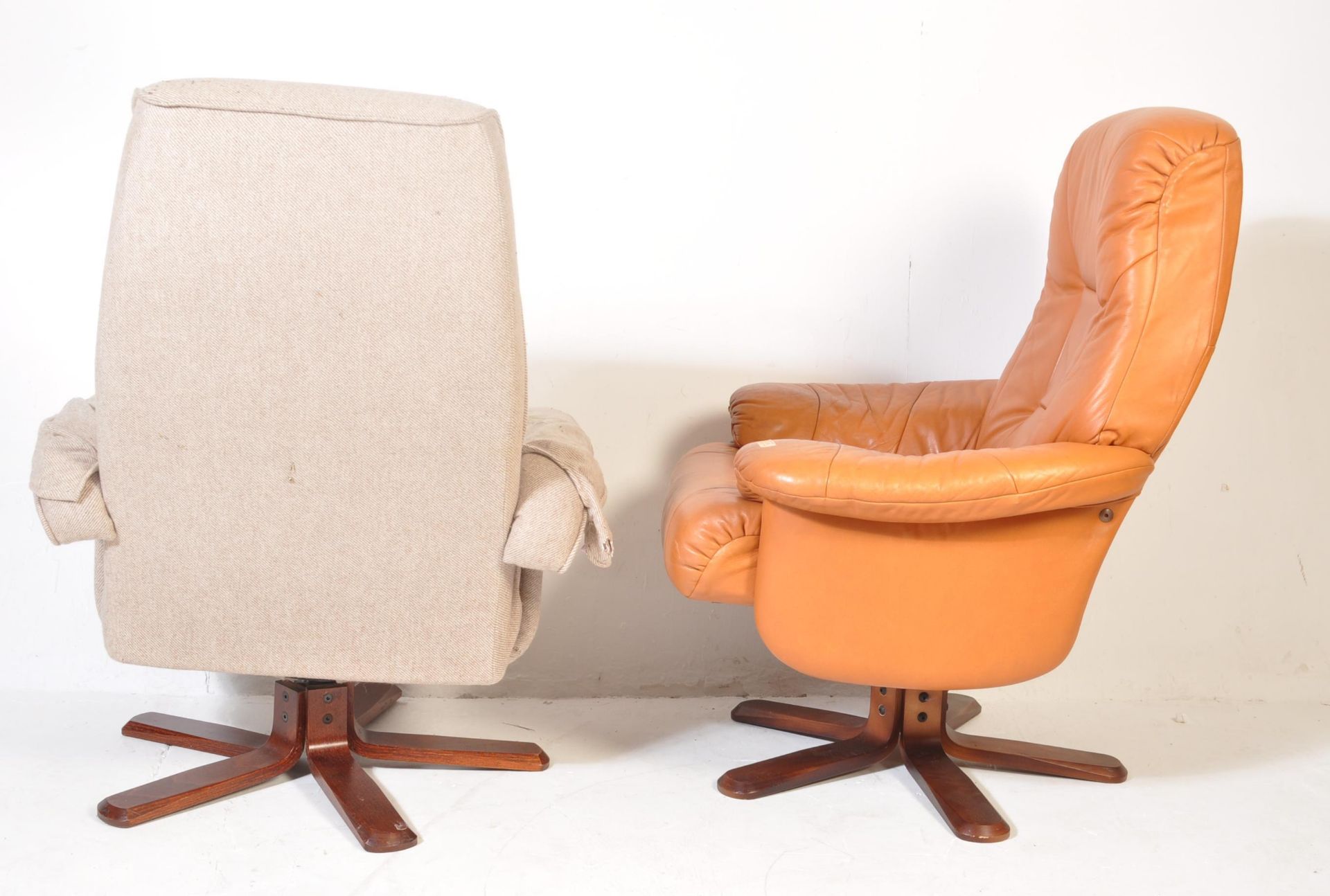 RETRO VINTAGE 20TH CENTURY EASY CHAIR TOGETHER WITH ANOTHER - Image 9 of 9