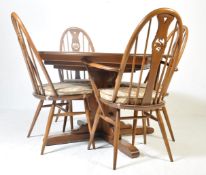 ERCOL BEECH & ELM WOOD DINING ROOM SUITE - SWAN PATTERN