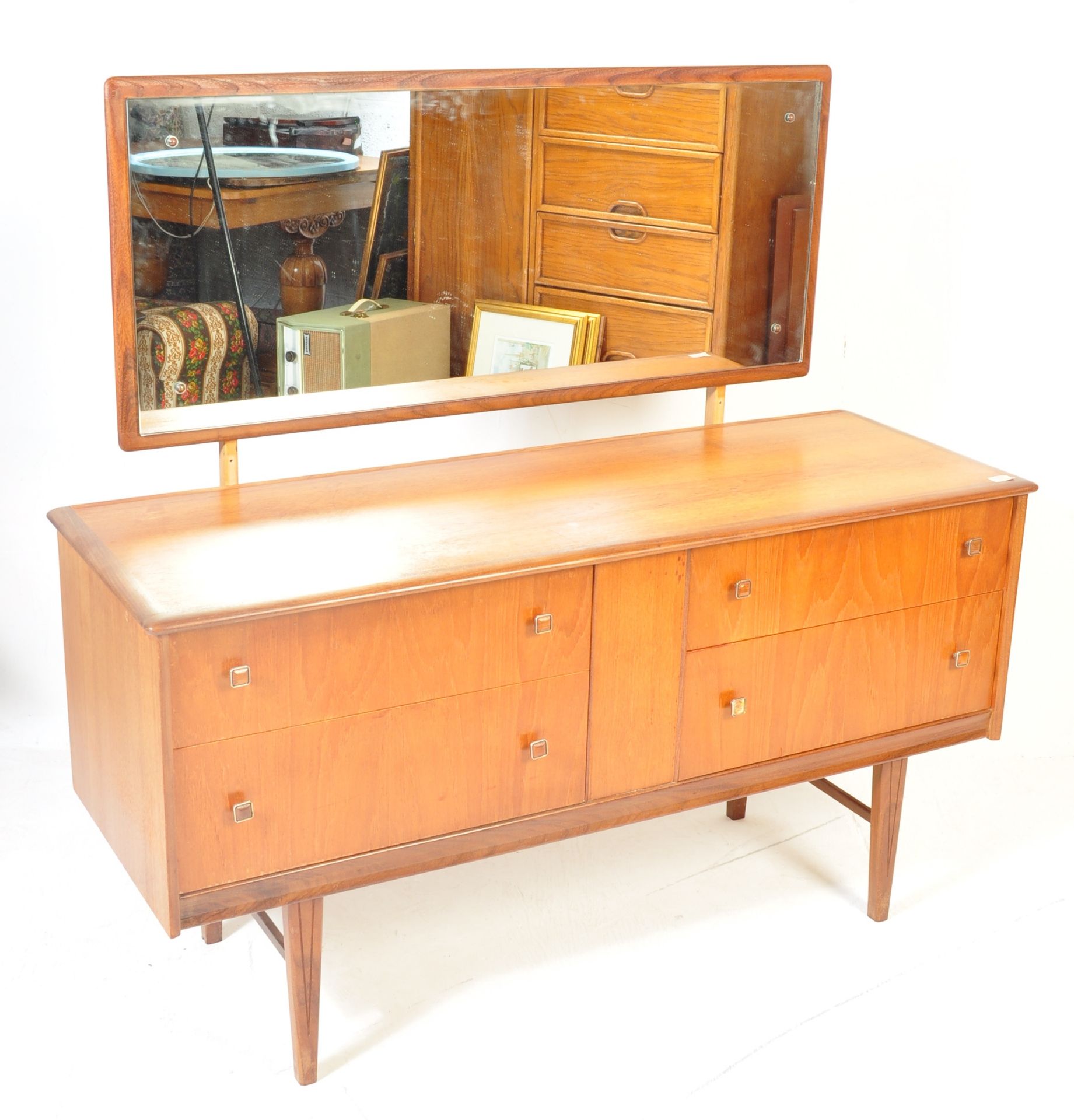 RETRO VINTAGE 20TH CENTURY TEAK WOOD DRESSING TABLE - Image 2 of 7