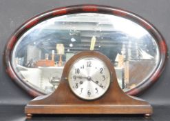 20TH CENTURY WALL HANGING MIRROR AND MANTEL CLOCK