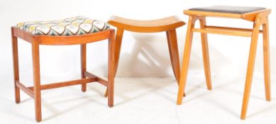 GROUP OF THREE VINTAGE 20TH CENTURY DRESSING TABLE STOOLS