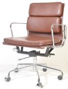 EAMES EA217 CHROME & LEATHER VITRA MANNER DESK CHAIRS