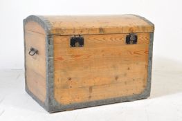 19TH CENTURY VICTORIAN PINE DOME TOP TRUNK
