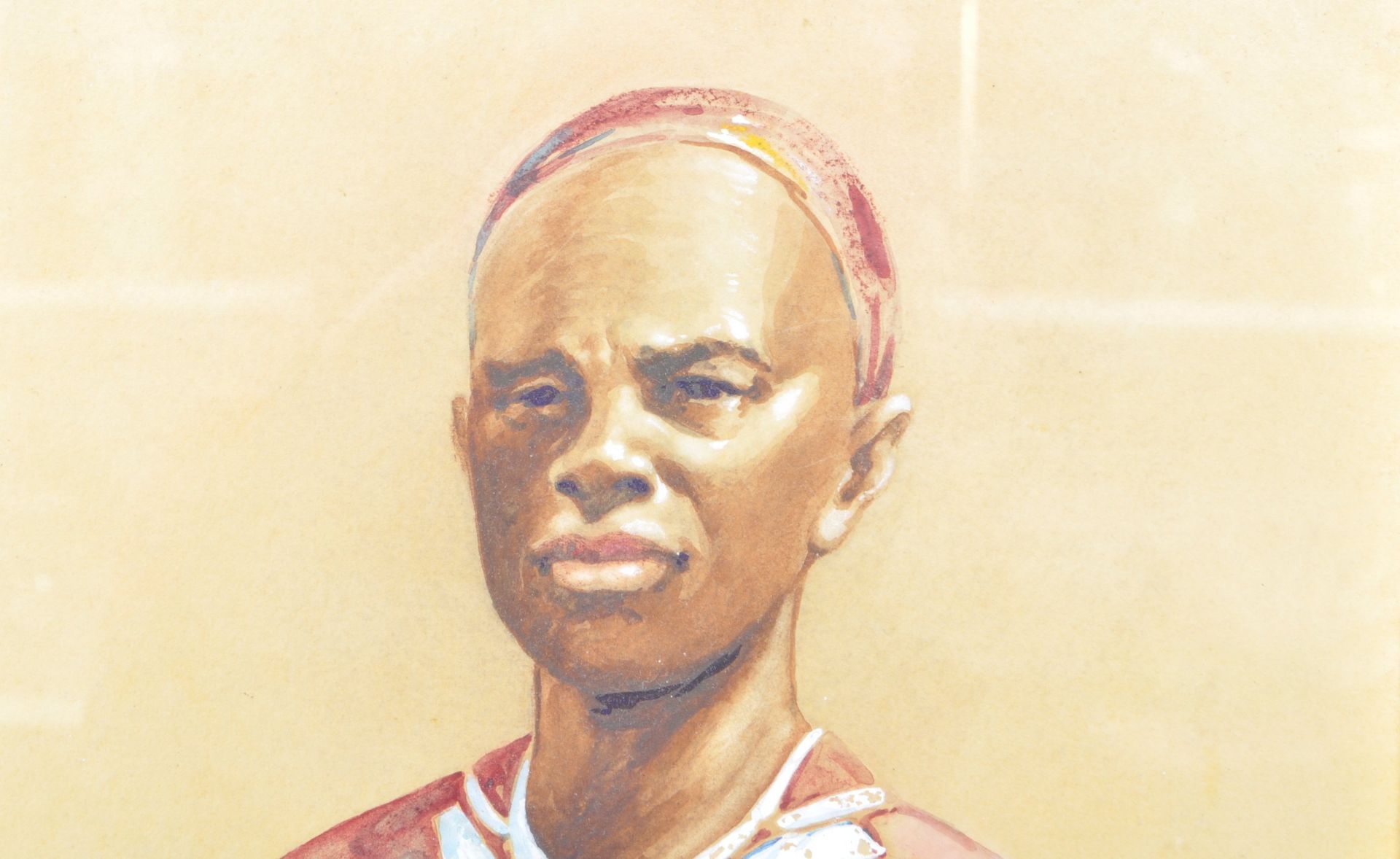 RETRO VINTAGE PASTEL PORTRAIT OF AN AFRICAN NOBLE - Image 3 of 4