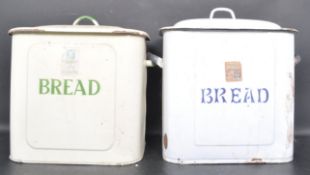 MID 20TH CENTURY WHITE ENAMEL BREAD BINS