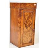 VICTORIAN 19TH CENTURY WALNUT AND MARBLE BEDSIDE CABINET