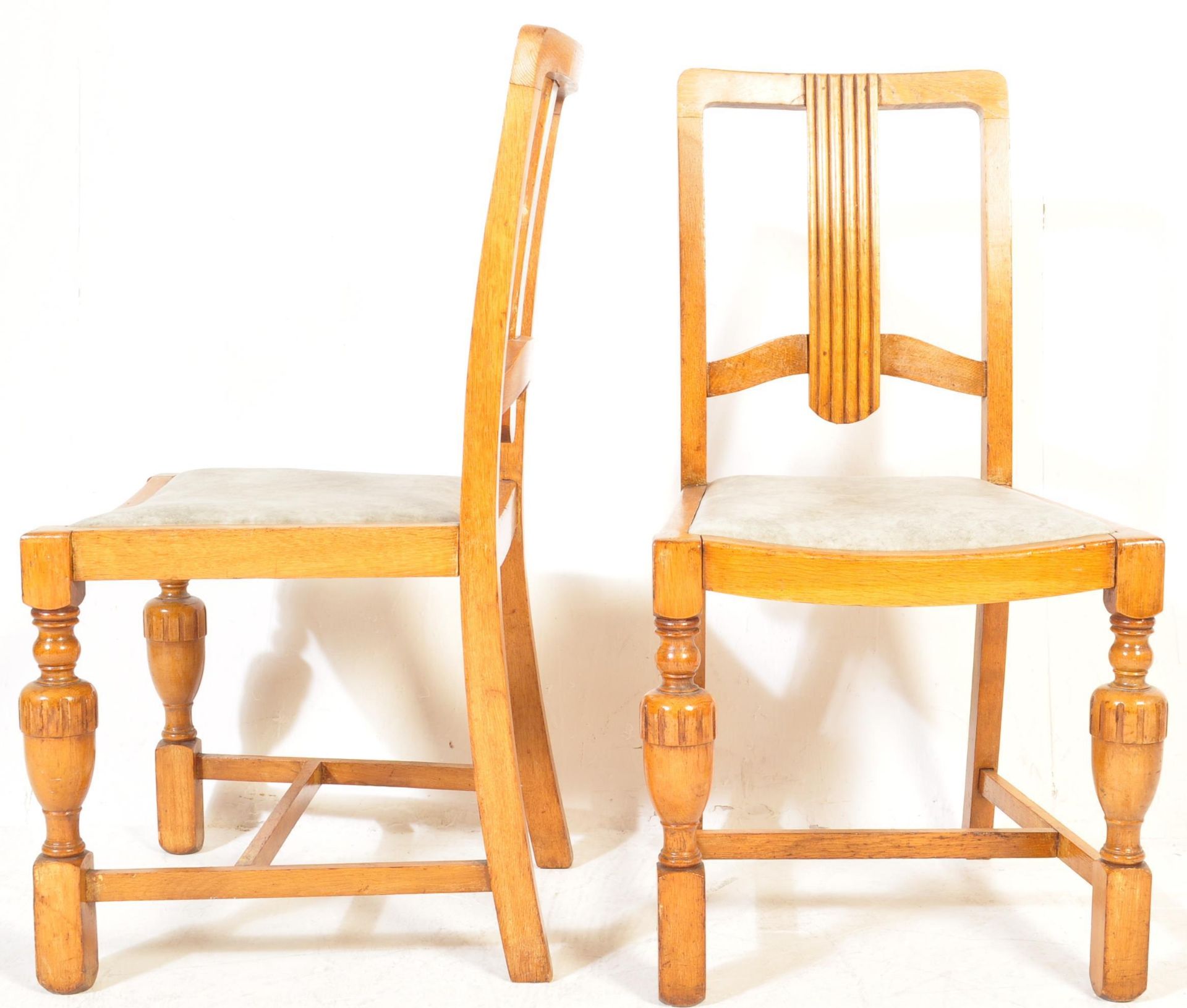 1930’S ART DECO DRAW LEAF DINING TABLE AND FOUR CHAIRS - Image 7 of 8