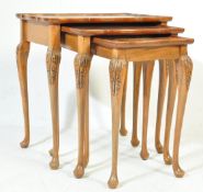 20TH CENTURY WALNUT NEST OF TABLES